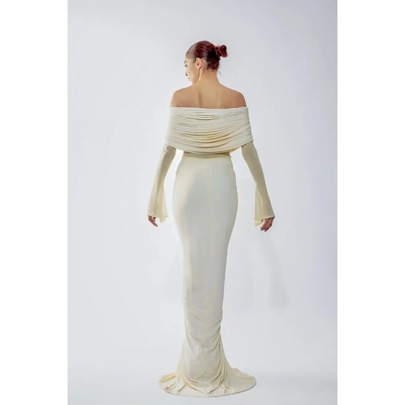 Deme by Gabriella Jolene Gown in Off White X-Small New Womens Maxi Dress - Picture 14 of 17